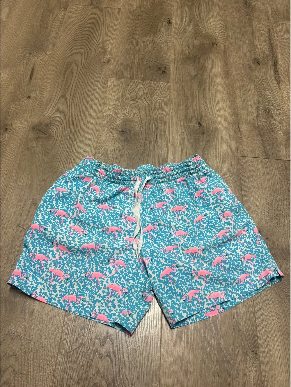 Chubbies blue pink print swim trunks